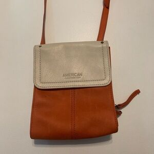 Orange and Cream American Leather Co Bag